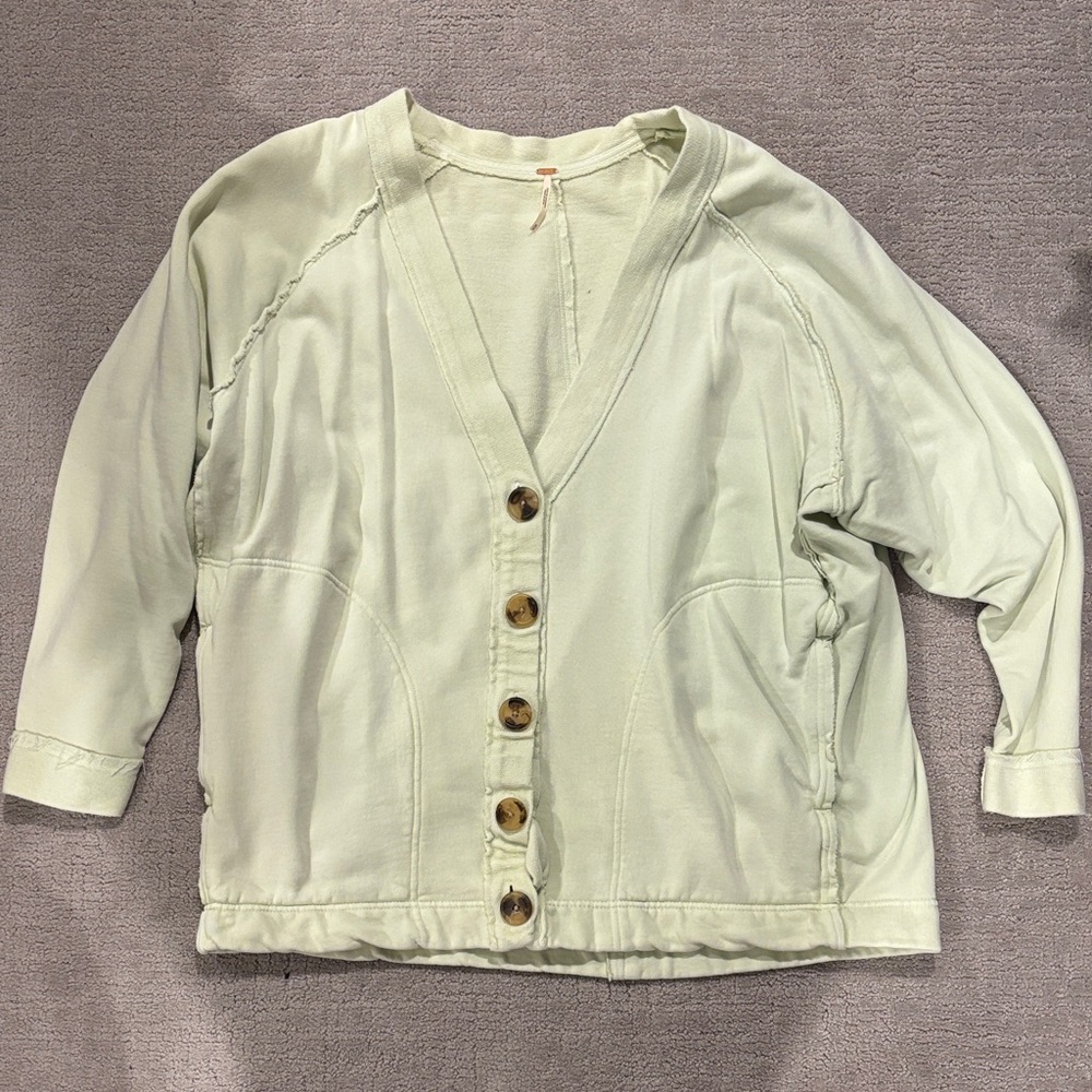 Free People Sweatshirt Button Up